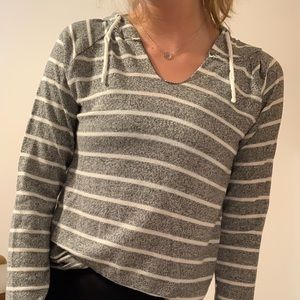 Light, striped long sleeve with hoodie!